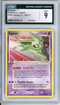 Pokemon Graded: Espeon ☆ Gold Star 16/17 POP Series 5 (2007) CGC 9