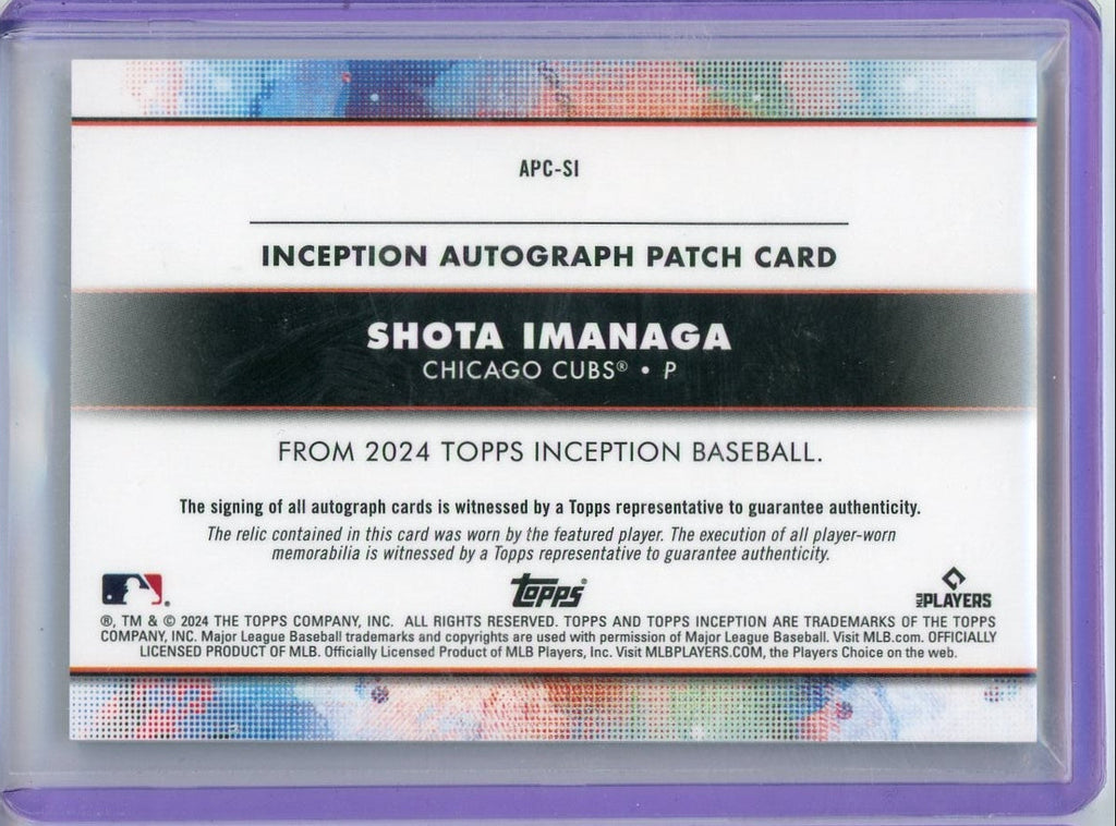 Shota Imanaga 2024 Topps Inception RPA #'d 66/99