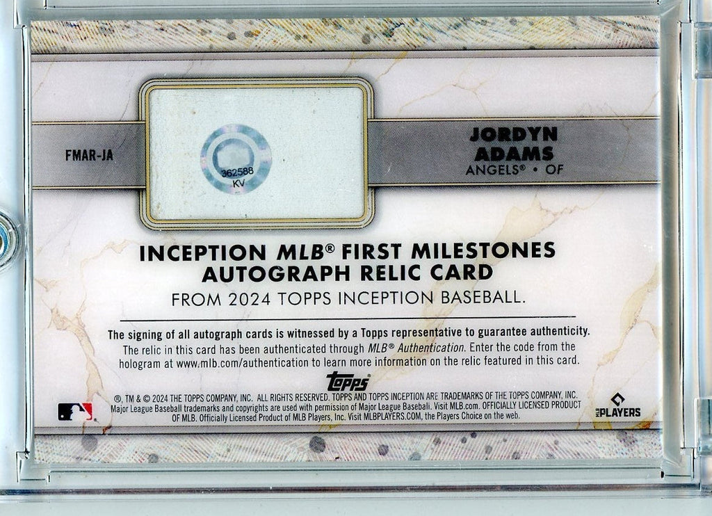 Jordyn Adams 2024 Topps Inception First Milestones RPA #'d 29/99