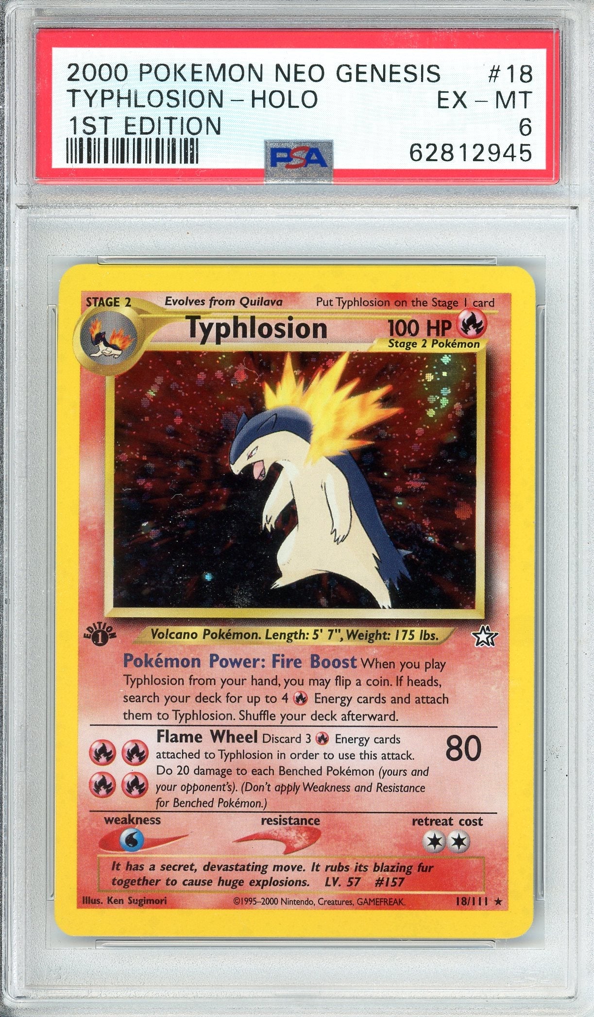 Pokemon Graded: Typhlosion 1st Edition PSA 6