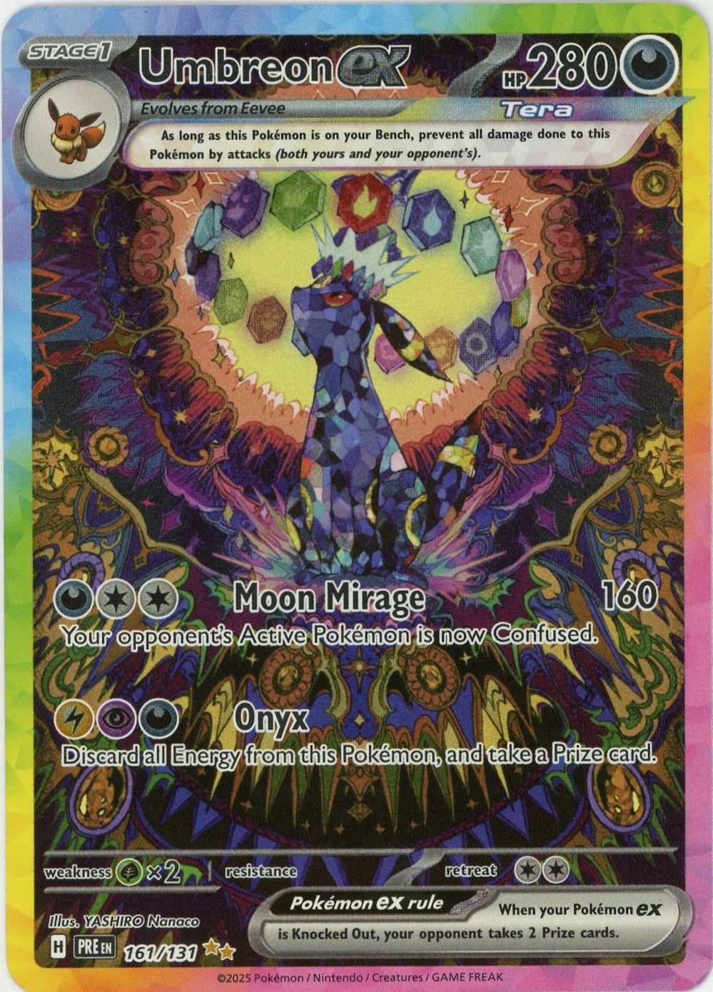 Pokemon Single: Umbreon Ex 161/131 Prismatic Evolutions SIR Holo NM
