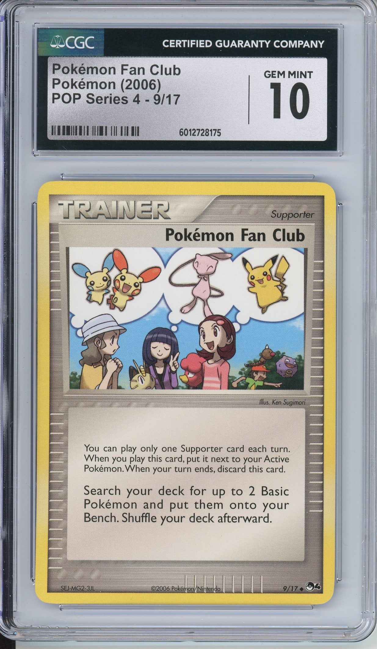 Pokemon Graded: Pokemon Fan Club 9/17 POP Series 4 (2016) CGC 10