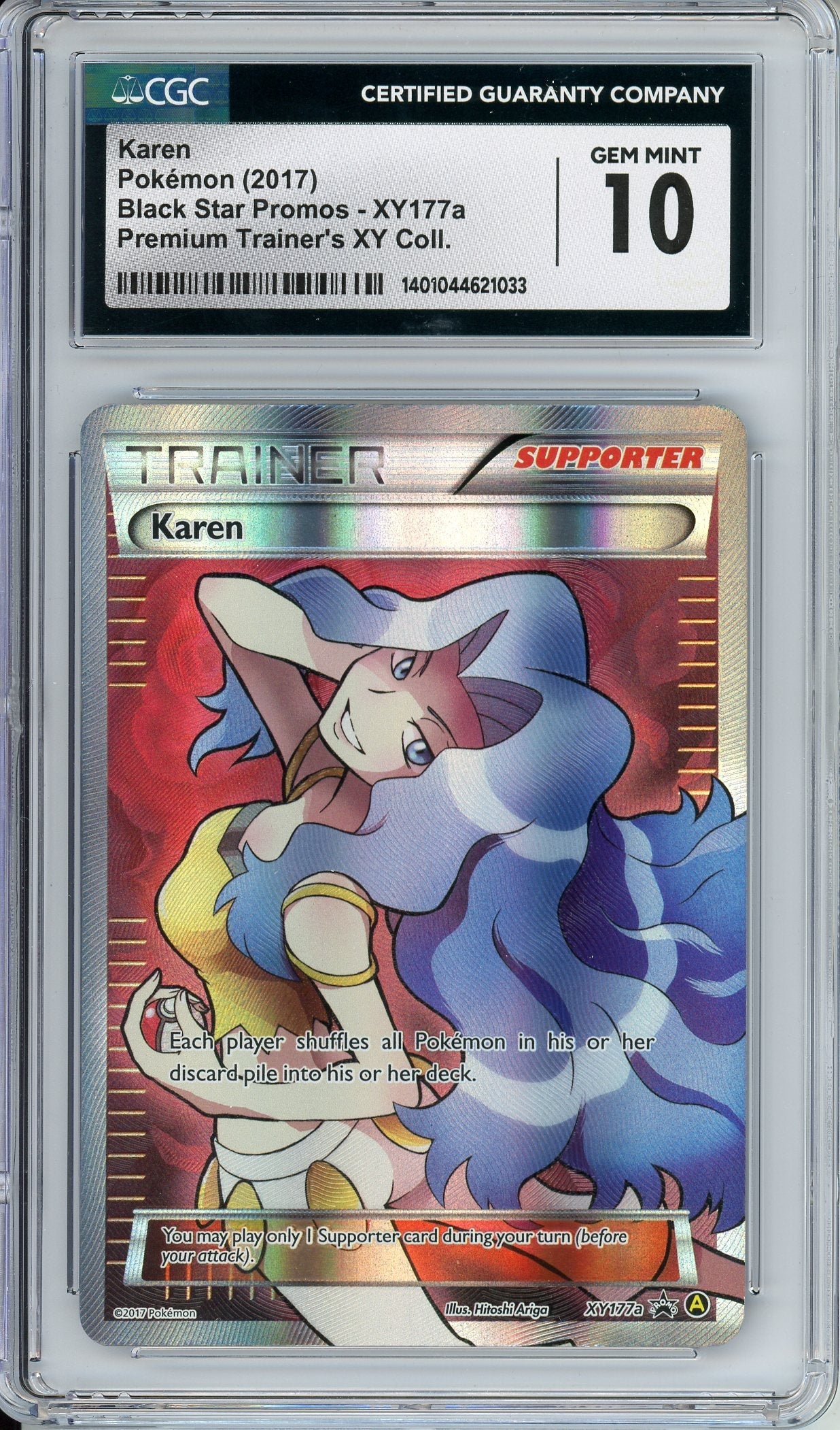 Pokemon Graded: Karen #XY177a Promo Premium Trainer's XY Collection CGC 10