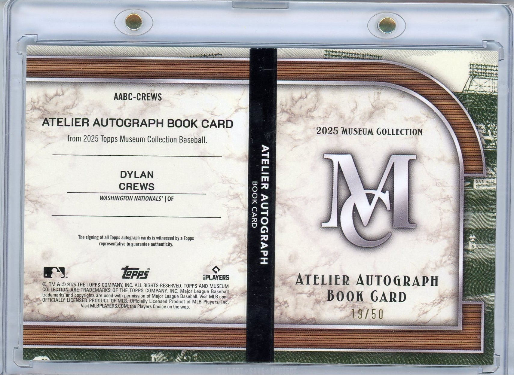 Dylan Crews 2025 Topps Museum Collection Ateleir Autograph Rookie Card #'d 19/50