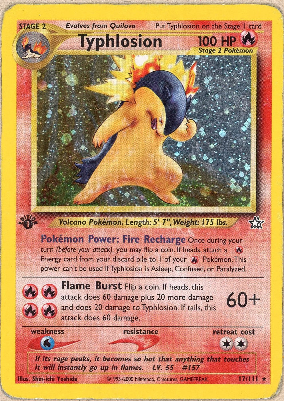 Pokemon Single: Typhlosion 17/111 Neo Genesis (2000) Holo DMG