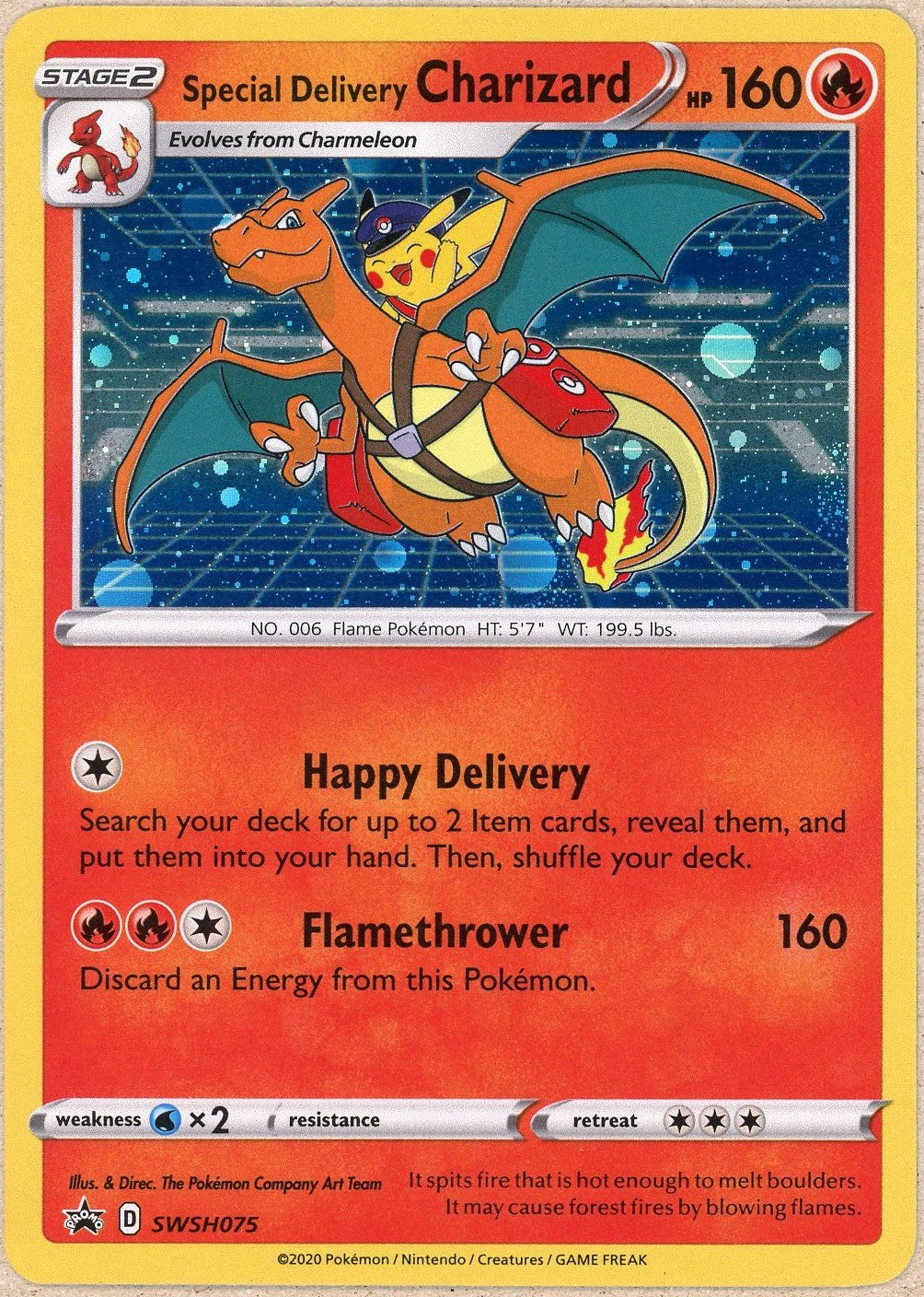 Pokemon Single: Special Delivery Charizard #SWSH075 Promo (2020) Holo NM