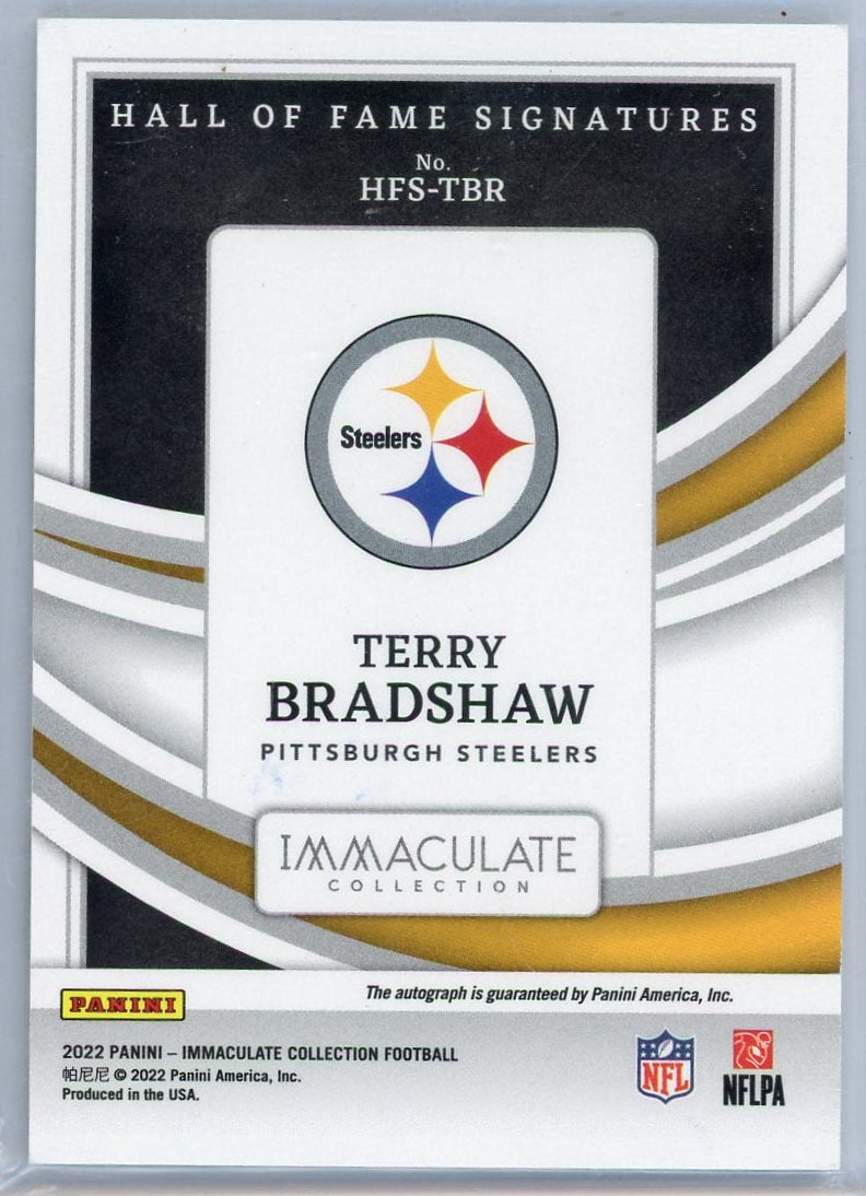 Terry Bradshaw 2022 Panini Immaculate Hall of Fame Signatures  #'d 40/49