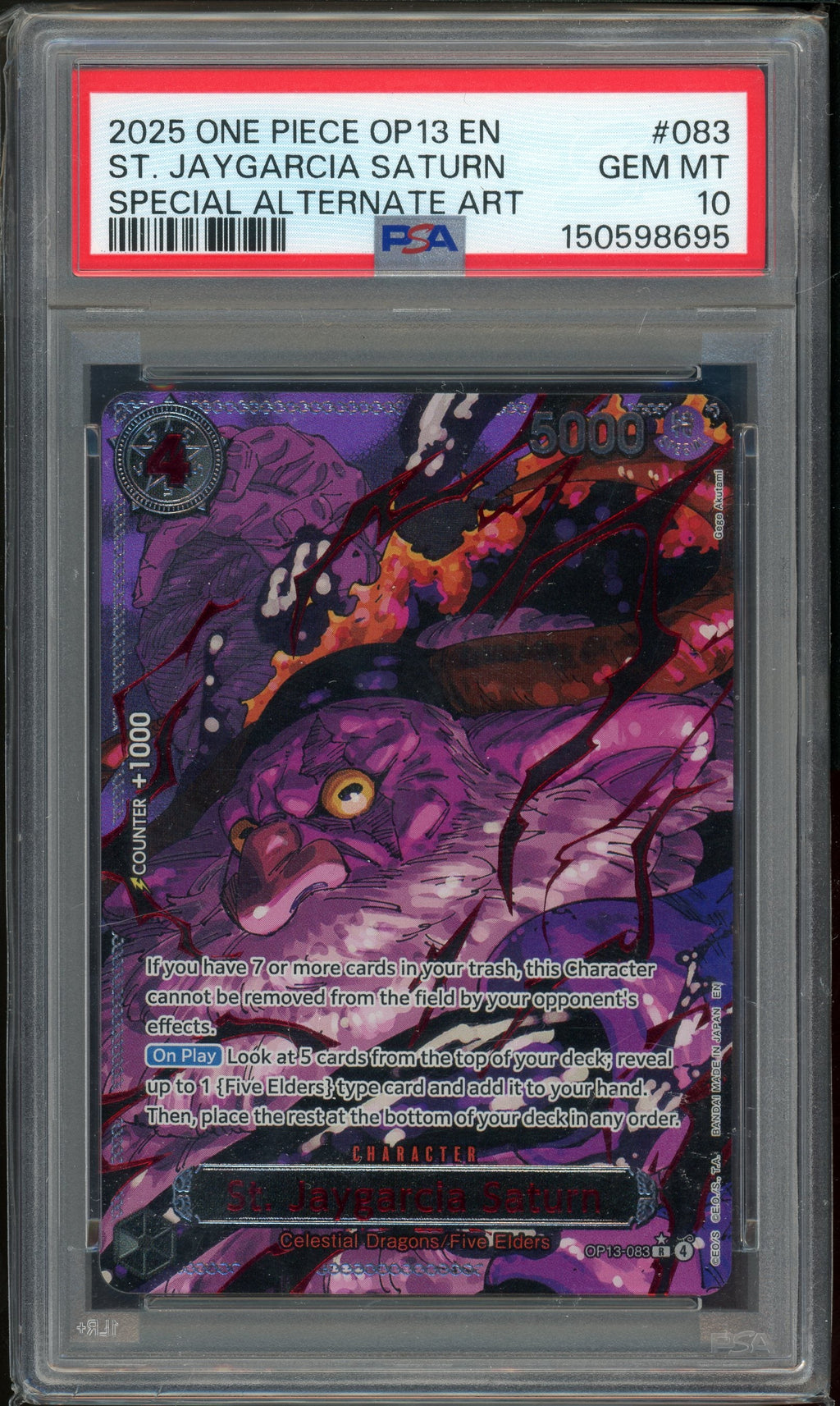 OP13 GOD DEMON PACK SEQUENTIAL PSA 10 (5 SLABS)