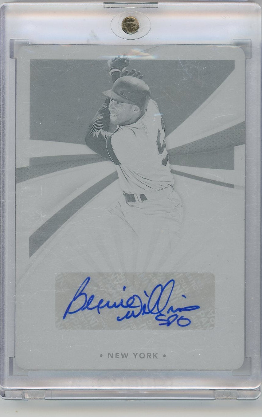 Bernie Williams 2021 Panini Immaculate Printing Plate autograph #'d 1/1