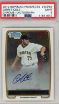 Gerrit Cole 2012 1st Bowman Chrome autograph PSA 9