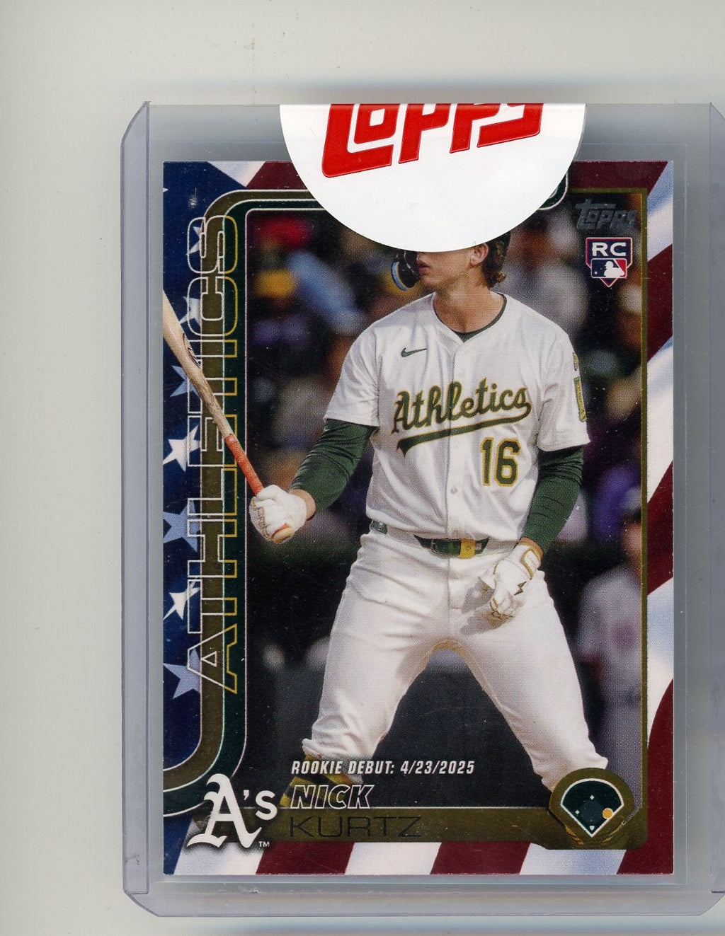 Nick Kurtz 2025 Topps Update Independence Day rookie card (Topps sealed) #'d 42/76