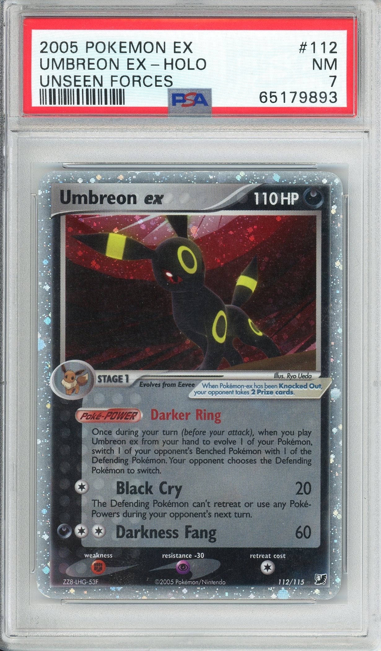Pokemon Graded: Umbreon ex 112/115 EX Unseen Forces (2005) Holo PSA 7