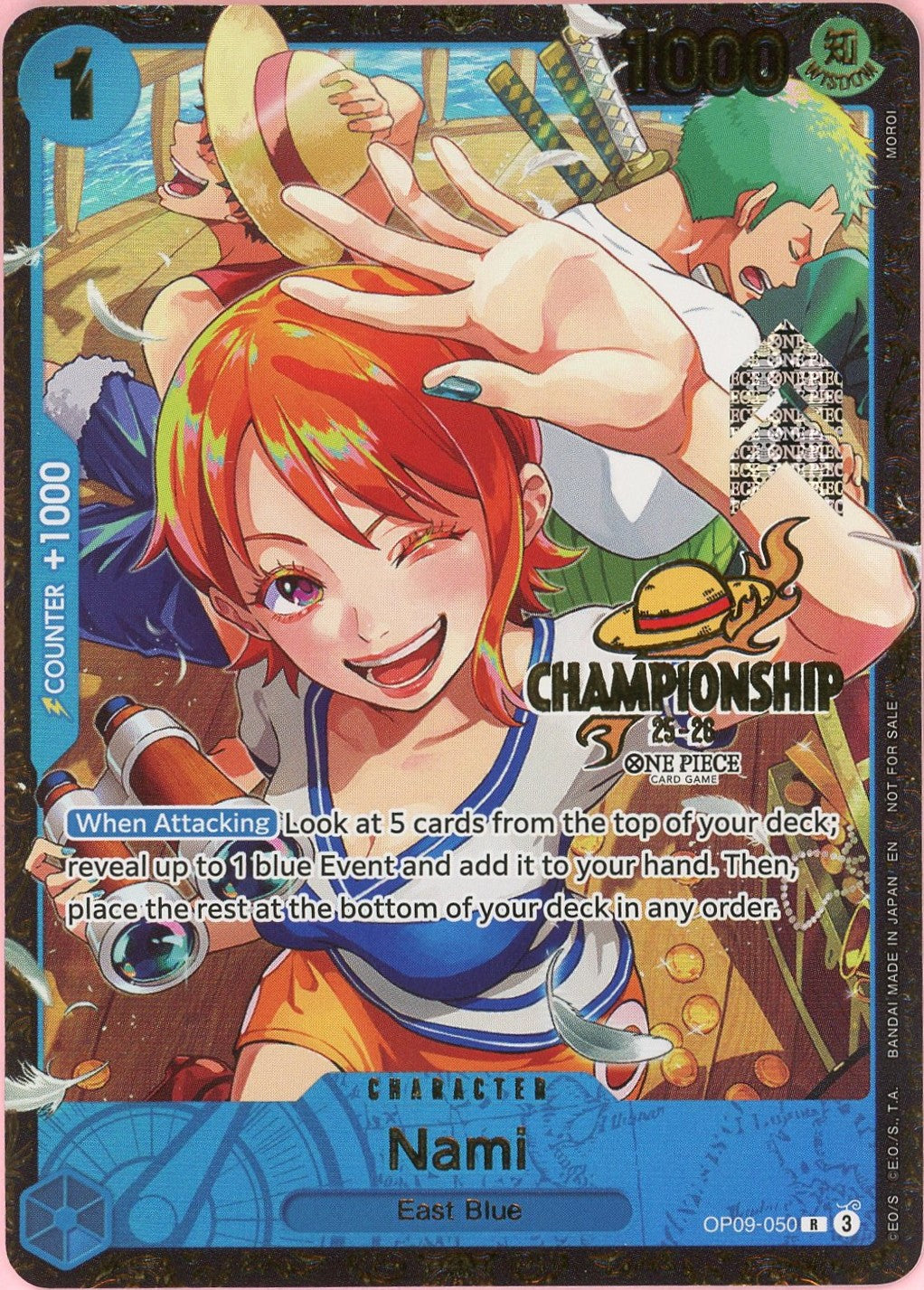 One Piece Single: Nami OP09-050 Championship 25-26 Alt Art NM