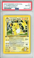 Pokemon Graded: Lt. Surge's Raichu 1st Edition 11/132 Gym Challenge (2000) Holo PSA 8