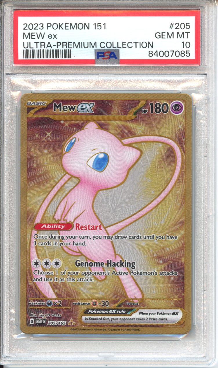 Pokemon Graded: Mew ex 205/165 Scarlet & Violet 151 UPC (2023) Gold METAL PSA 10