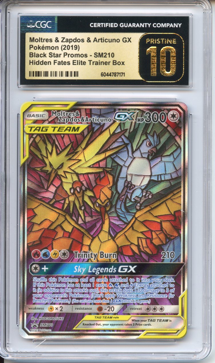 Pokemon Graded: Moltres & Zapdos & Articuno GX CGC 10