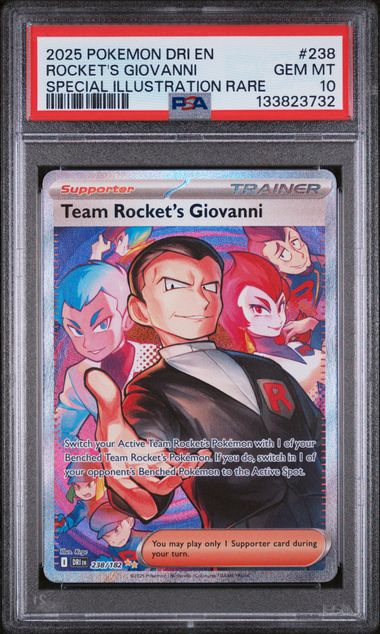 PSA 10 - 2025 POKEMON DRI EN-DESTINED RIVALS #238 ROCKET'S GIOVANNI SPECIAL ILLUSTRATION RARE