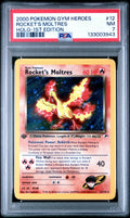 ROCKET'S MOLTRES HOLO-1ST EDITION 2000 POKEMON GYM HEROES PSA NM 7