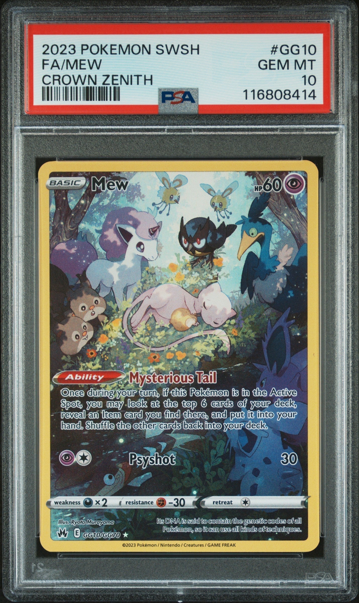 FA/MEW CROWN ZENITH 2023 POKEMON SWORD AND SHIELD CROWN ZENITH PSA GEM MT 10