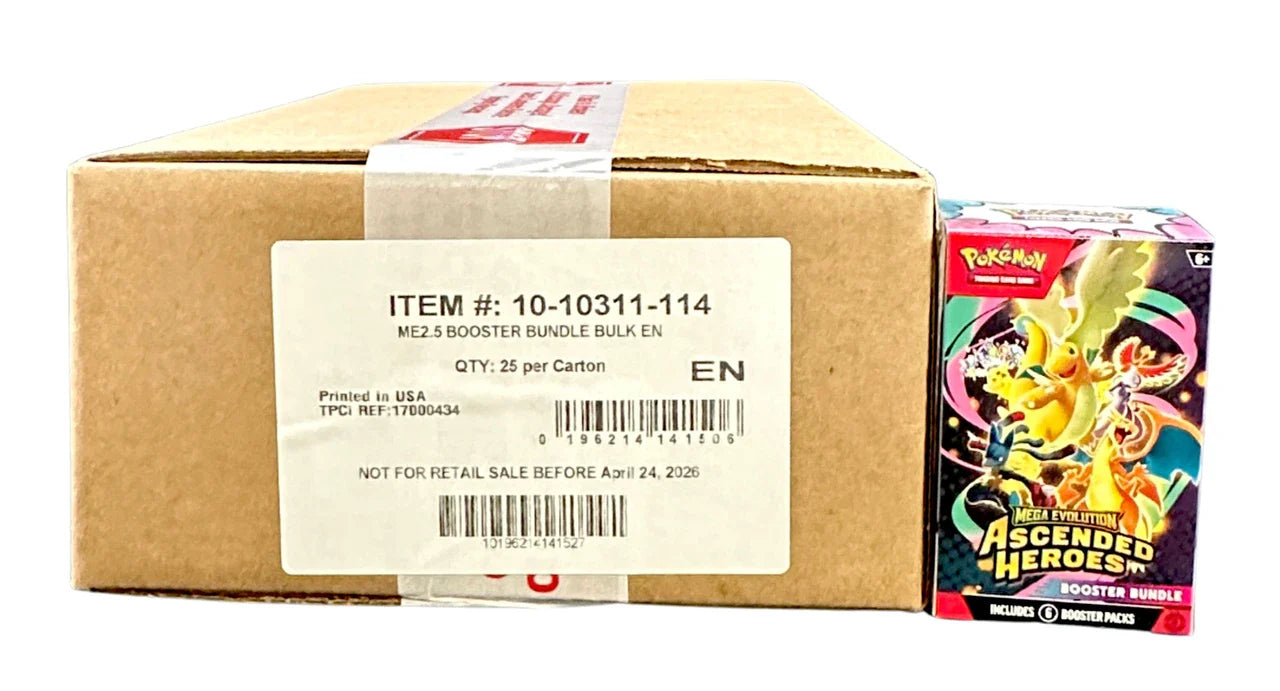 Pokémon TCG - Mega Evolution - Ascended Heroes -  Booster Bundle Sealed Case - 25 Bundles - Late June(Wave 2)