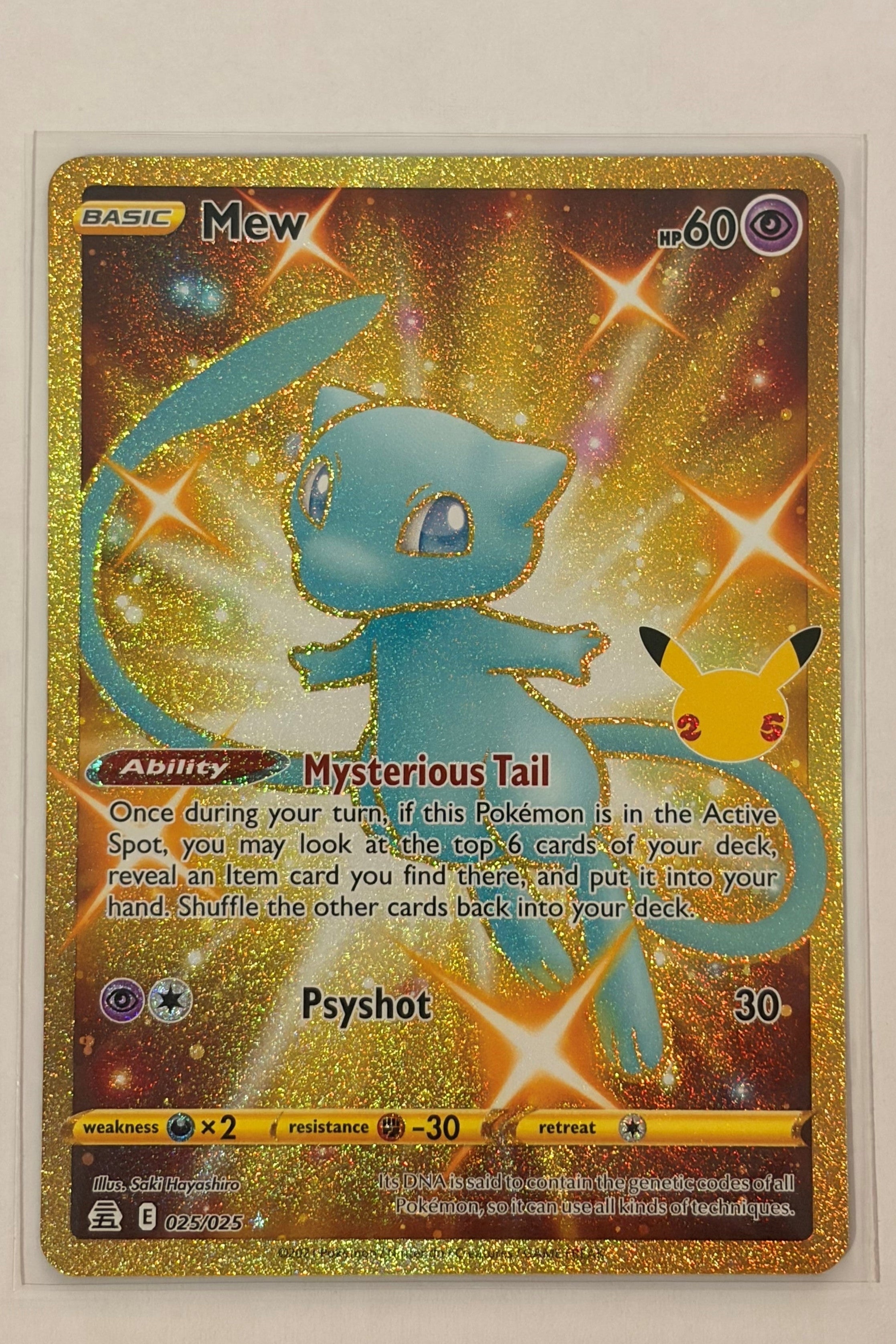 Mew 025/025 Secret Rare Celebrations 25th Anniversary Gold NM