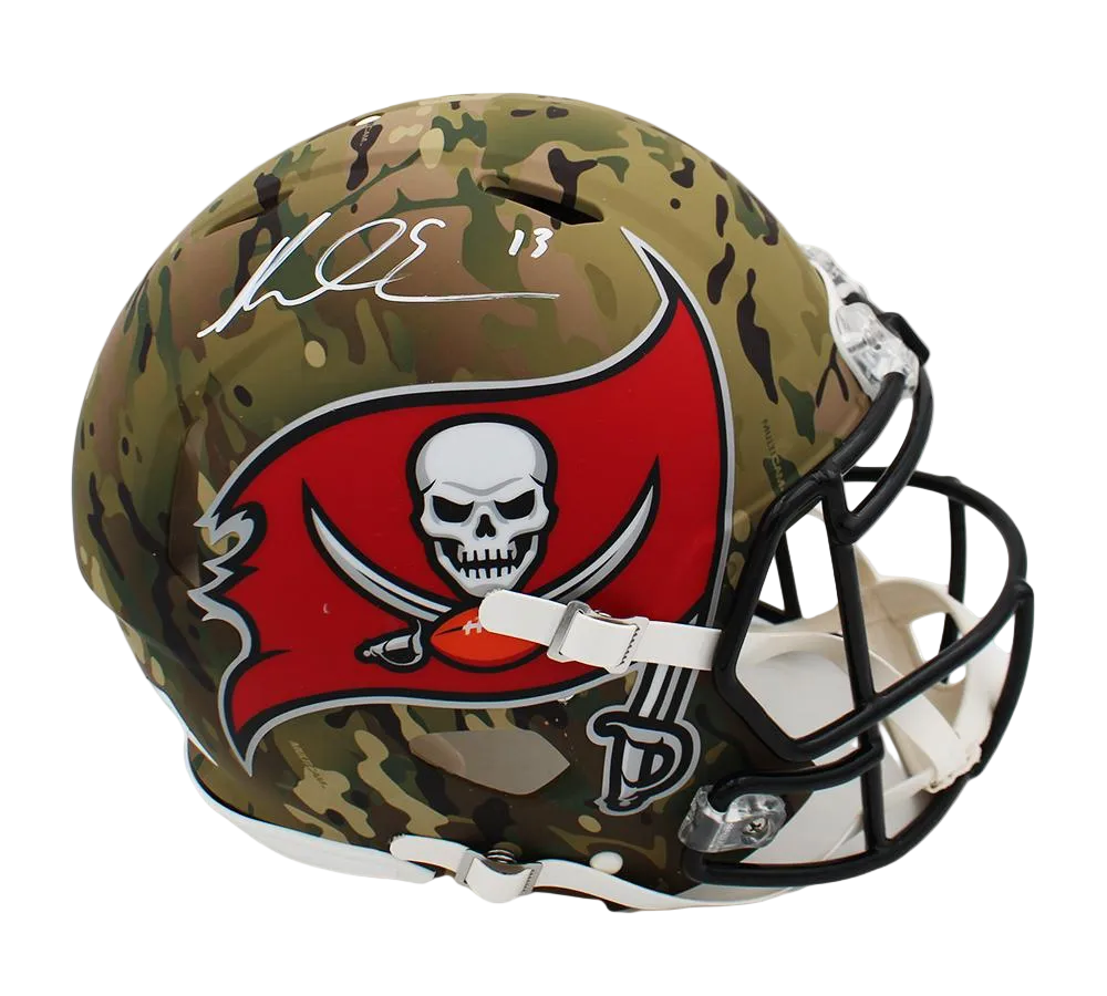 Mike Evans Autographed Buccaneers  Camo Full-Size Authentic On-Field Speed Helmet (Beckett)