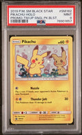 PSA 9 - 2019 POKEMON SM BLACK STAR PROMO #SM162 PIKACHU-HOLO PROMO-TM.UP SNGL.PK.BLST.
