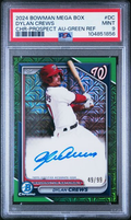 2024 Bowman Mega Box Chrome Baseball - Dylan Crews  - Prospect Auto Green Refractor 49/99 - PSA 9