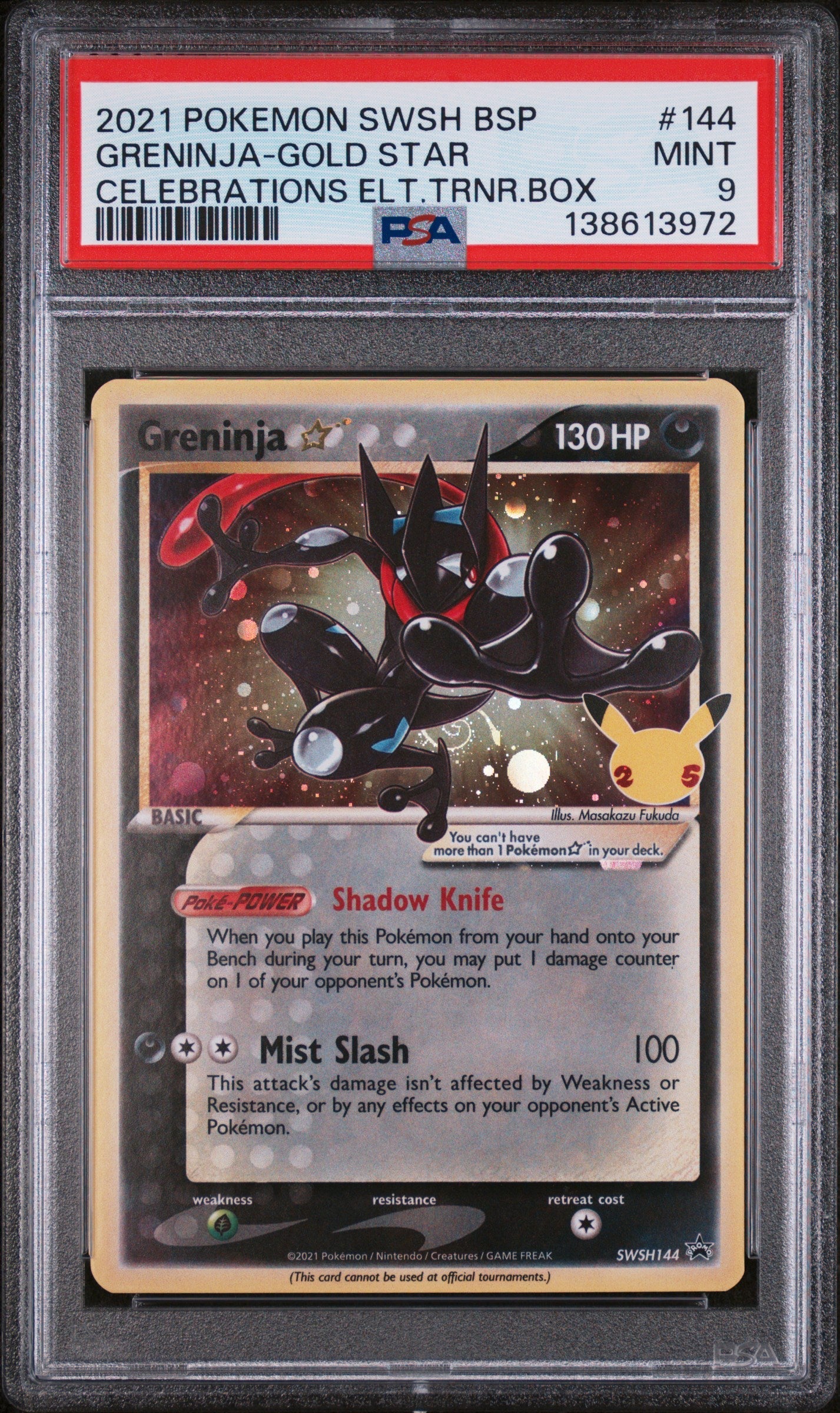 Greninja Gold Star Promo #144 PSA 9