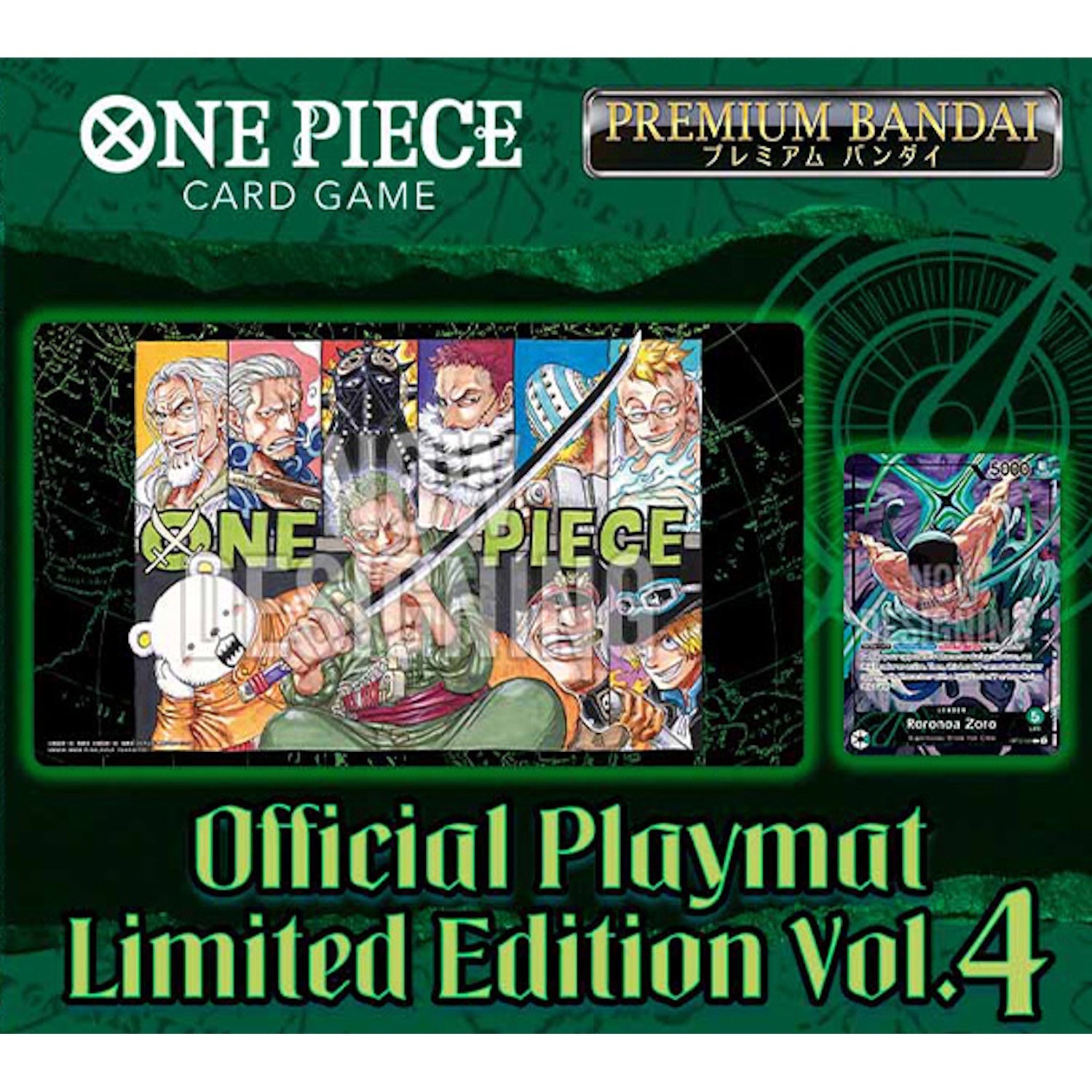 One Piece TCG: Official Limited Edition Zoro Playmat w/ Roronoa Zoro Promo Card