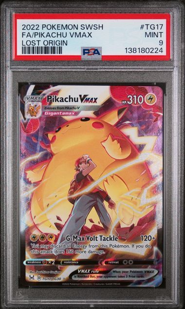 PSA 9 - 2022 POKEMON SWORD & SHIELD LOST ORIGIN #TG17 FA/PIKACHU VMAX LOST ORIGIN