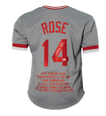 Pete Rose Autographed Signed Cincinnati  Stats Pro Edition Baseball Jersey (JSA)