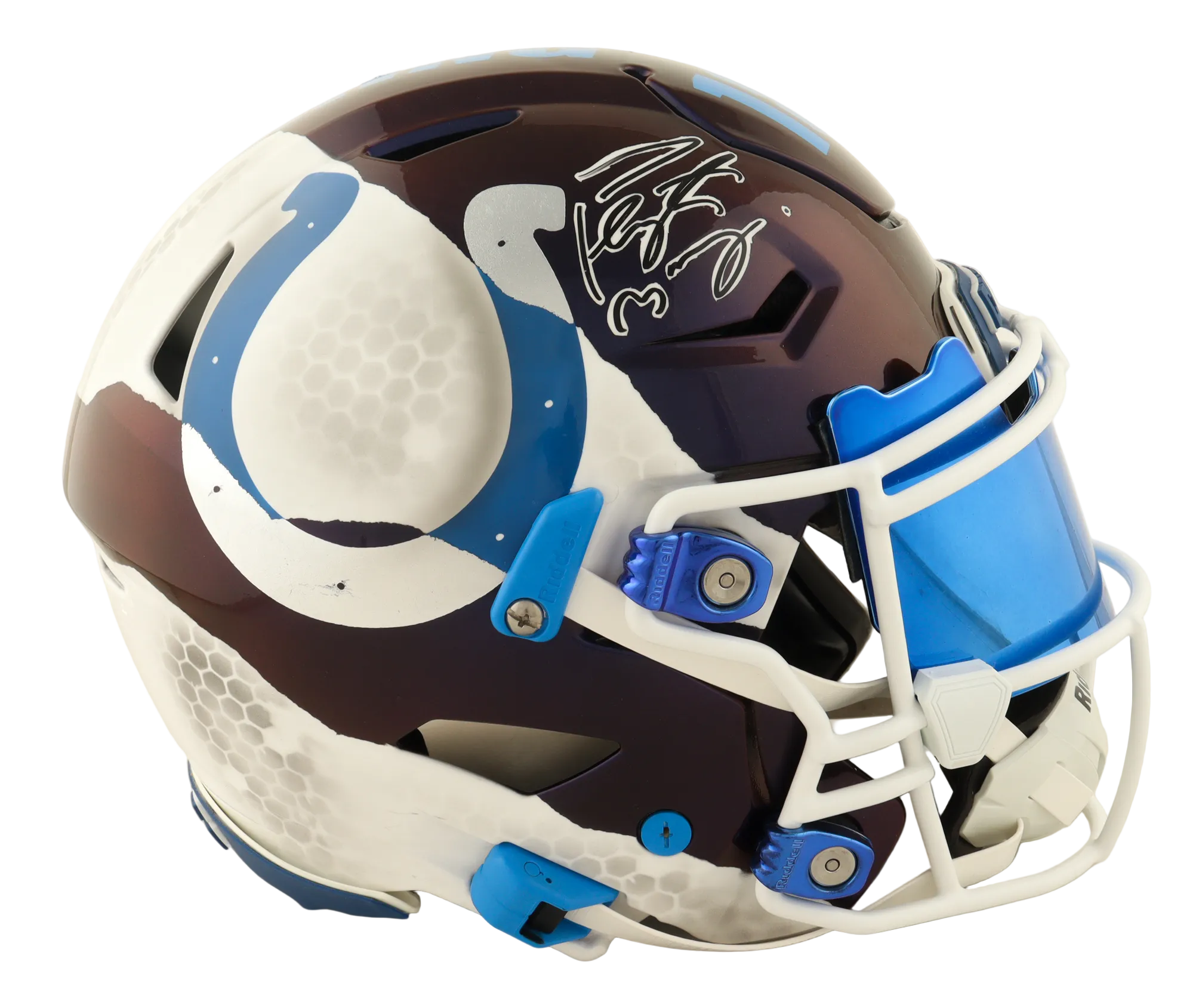 Peyton Manning Autographed Colts Custom Full-Size Authentic On-Field SpeedFlex Helmet with Visor (Fanatics COA)