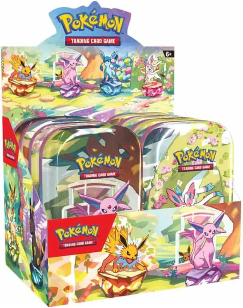 Pokémon TCG - Scarlet & Violet - Prismatic Evolutions - Sealed Case of 4 Mini Tin Display