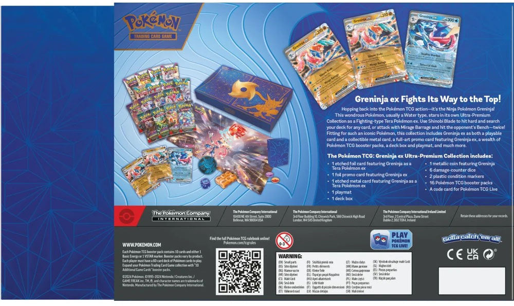 Pokemon TCG: Scarlet & Violet - Greninja Ex Ultra Premium Collection - 16 Packs