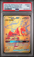 PSA 9 - 2021 POKEMON SM BLACK STAR PROMO #SM247 FA/RSHRM. & CHRZRD.GX PR-R&C GX PREMIUM COLL.
