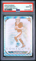 Tyler Shough 2025 Panini Phoenix Contours Wave RC #'d 233/299 PSA 10