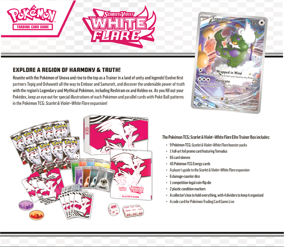 Pokemon - Scarlet and Violet - Black and White - White Flare - Elite Trainer Box