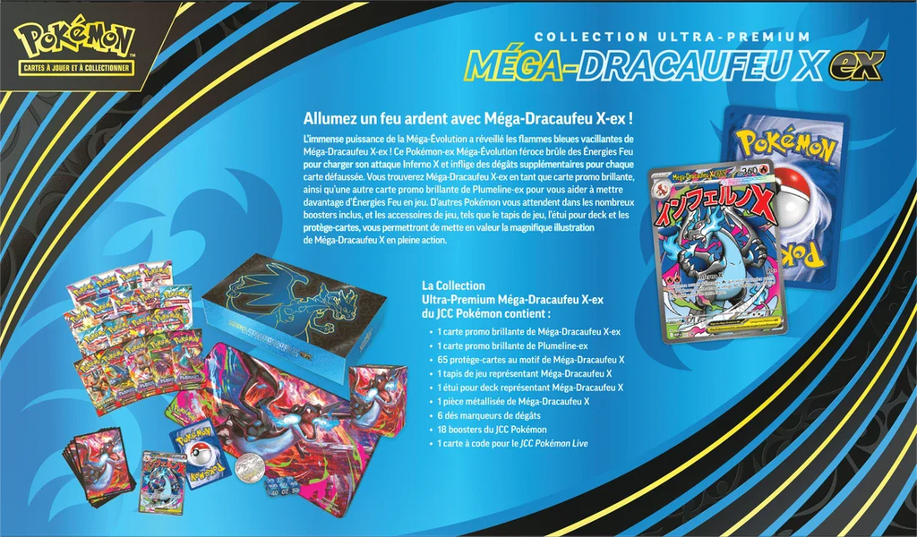 Pokemon Mega Charizard X EX Ultra Premium Collection Box (French)