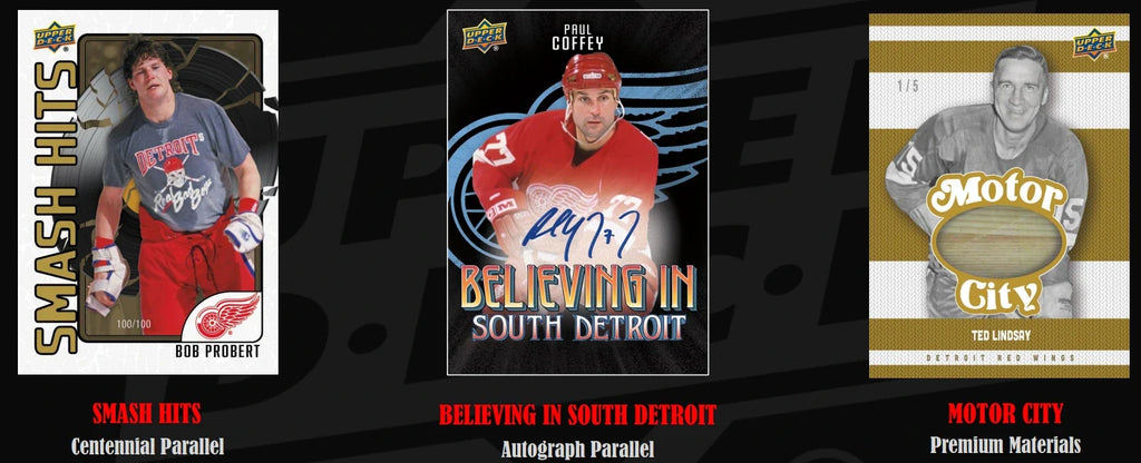 2025-26 Upper Deck Detroit Red Wings Centennial Hobby Tin Case (Case of 16 tins)