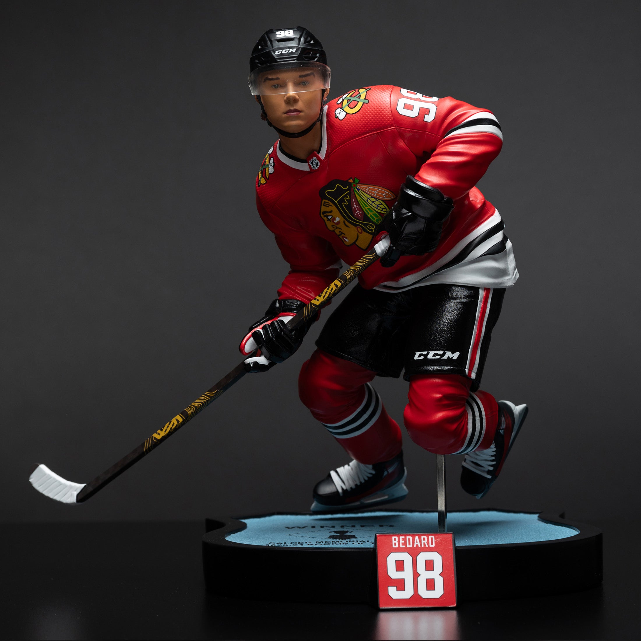 NHL Resin Statue Conner Bedard Chicago BlackHawks Limited Edition (Numbered to 300)