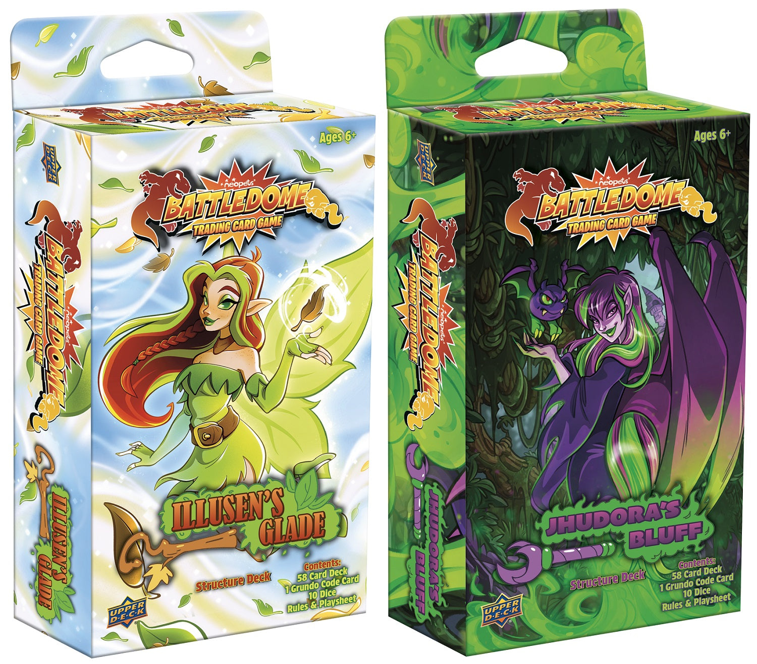 NEOPETS BATTLEDOME TCG JHUDORA'S BLUFF &amp; ILLUSEN'S GLADE STRUCTURE DECK DISPLAY