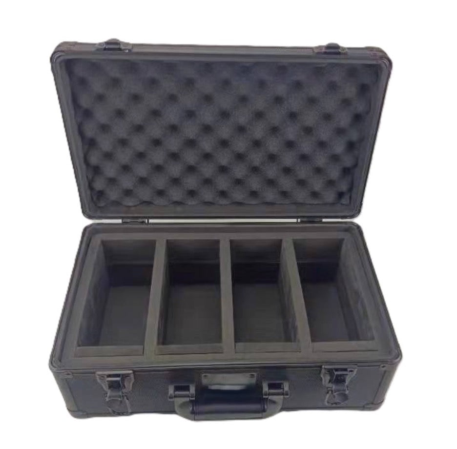 Evoretro - Graded Card Storage Box - Heavy Duty - 4 Rows - Black and Aluminum