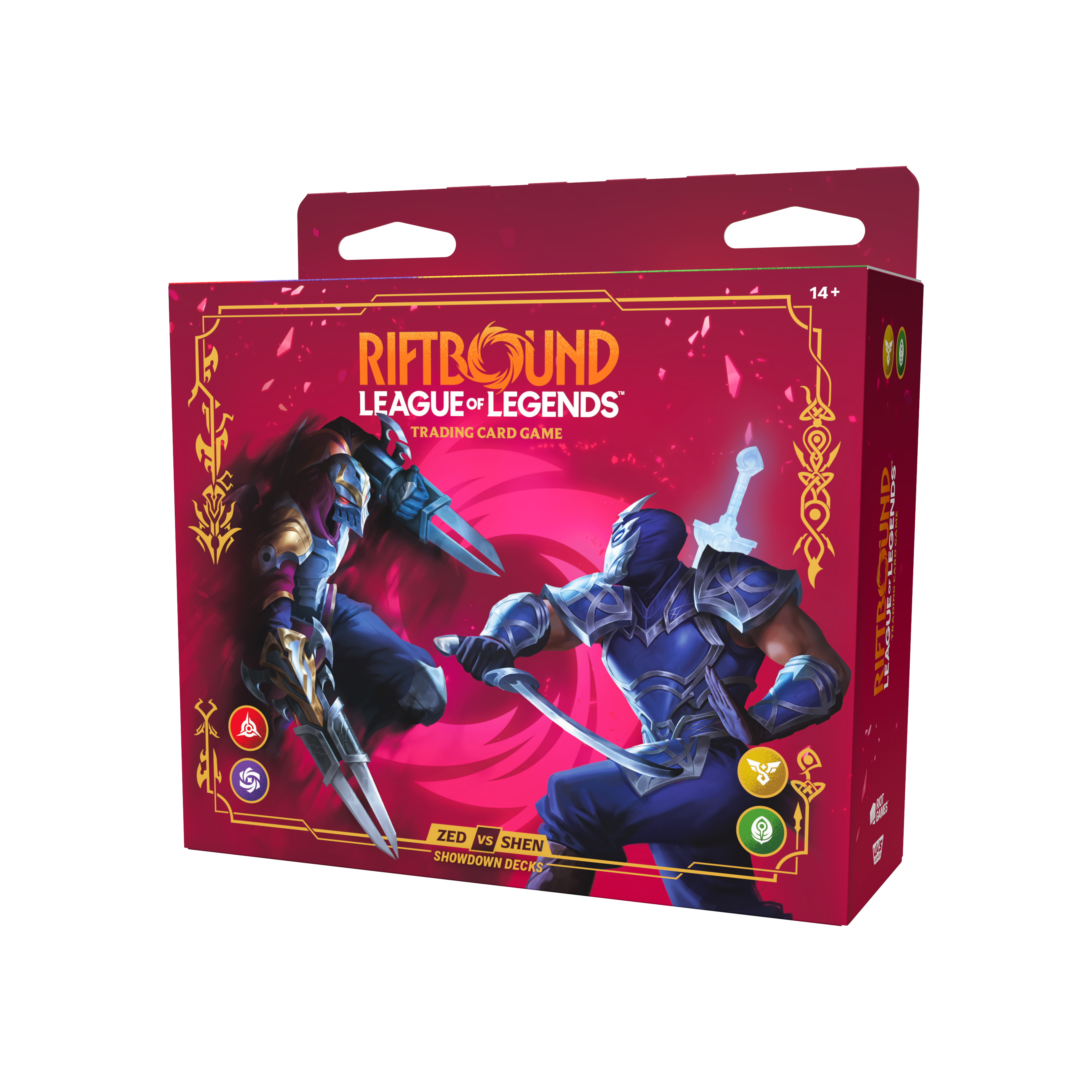 RIFTBOUND LEAGUE OF LEGENDS TCG VENDETTA ZED VS SHEN 4CT DISPLAY