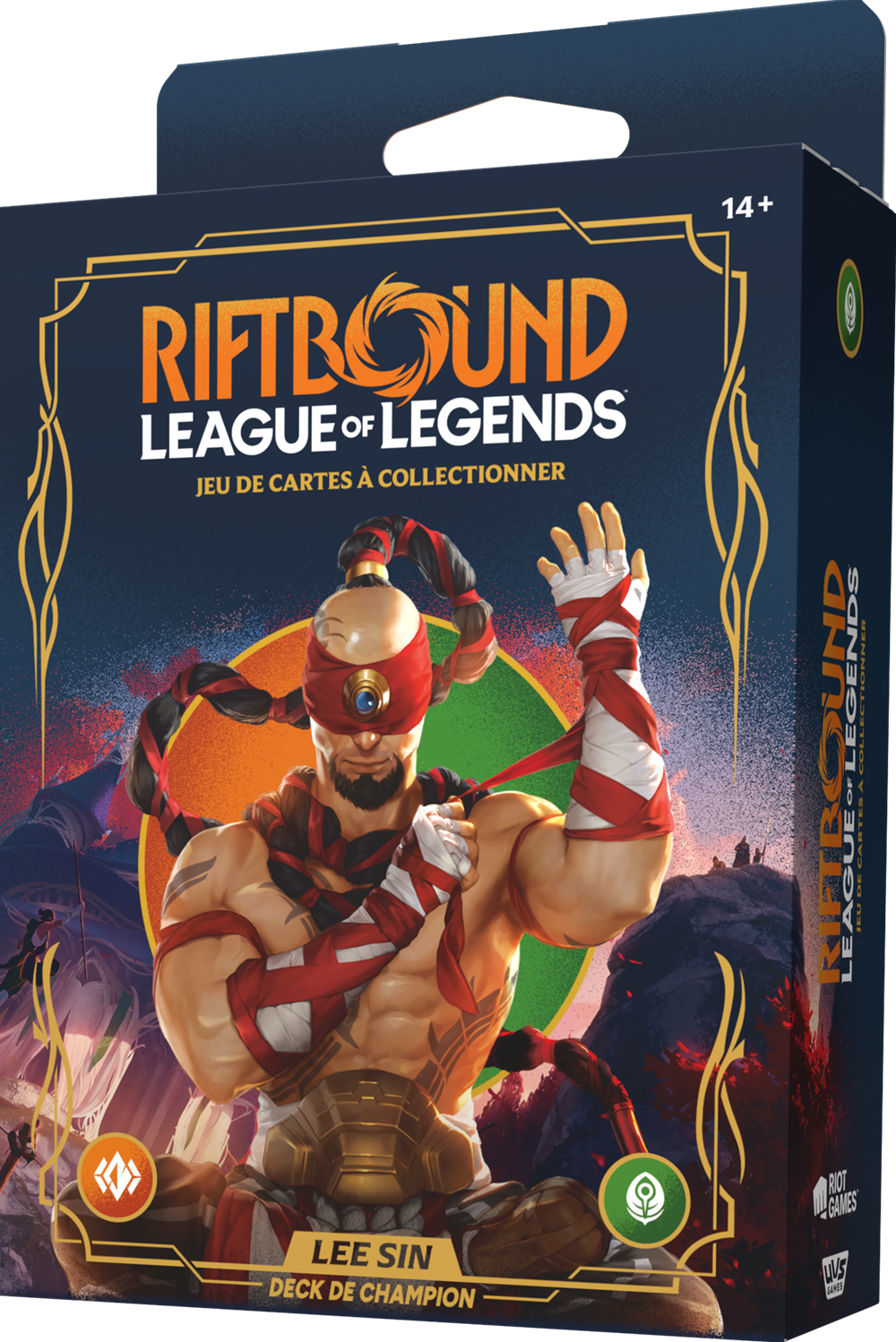 RIFTBOUND FRENCH LEAGUE OF LEGENDS TCG ORIGINS CHAMPION DECK LEE SIN 4CT DISPLAY