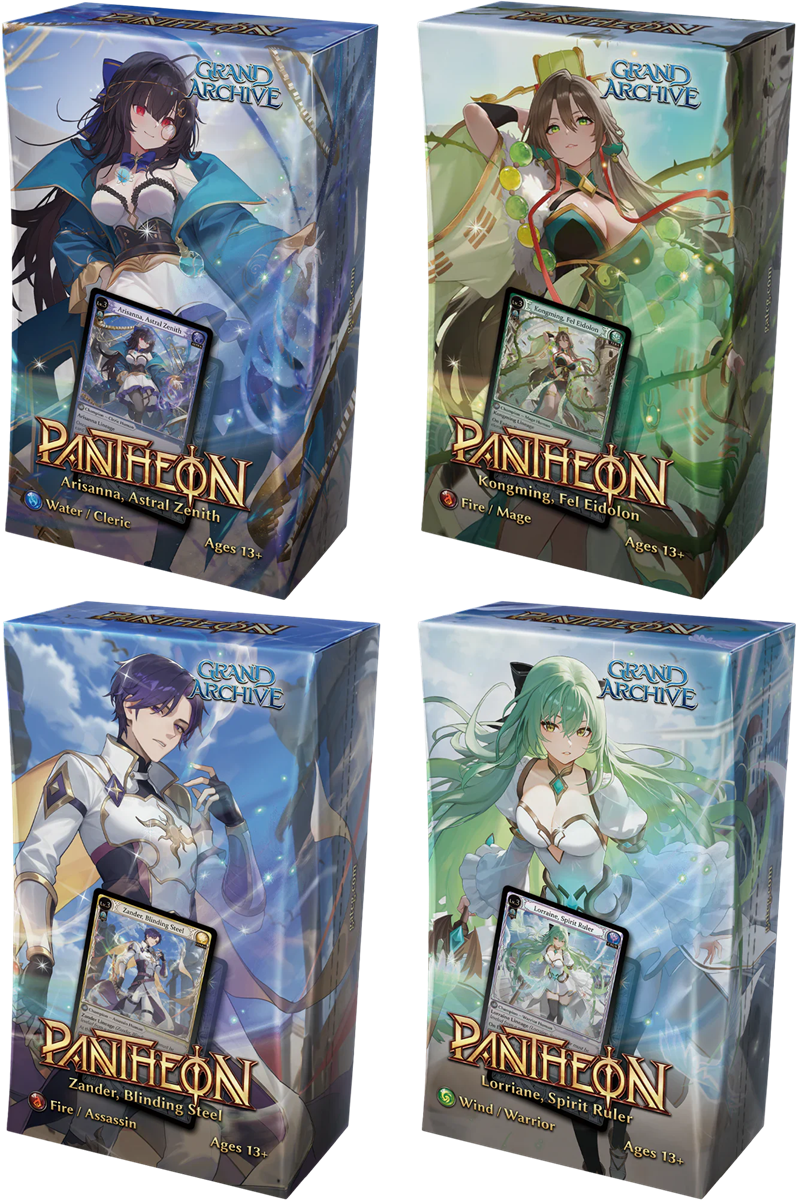GRAND ARCHIVE TCG RADIANT ORIGINS PANTHEON DECK SET 4CT DISPLAY