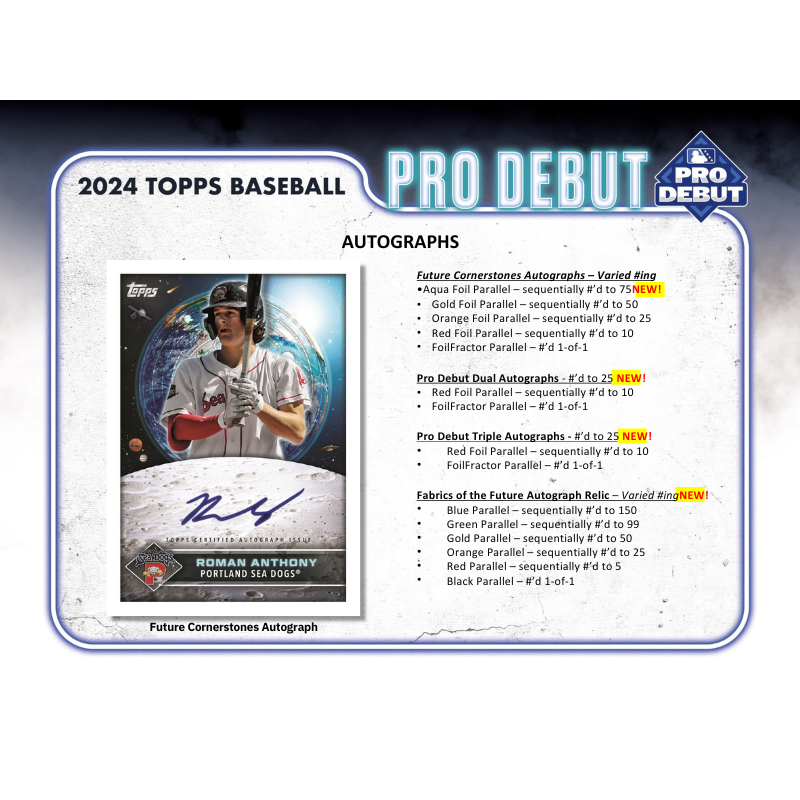2024 Topps Pro Debut Baseball Hobby 12er Boxen Case