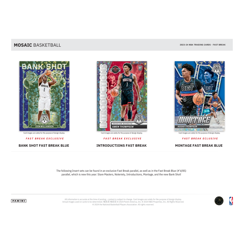 2023/24 Panini Mosaic Basketball Fast Break 20er Box Case