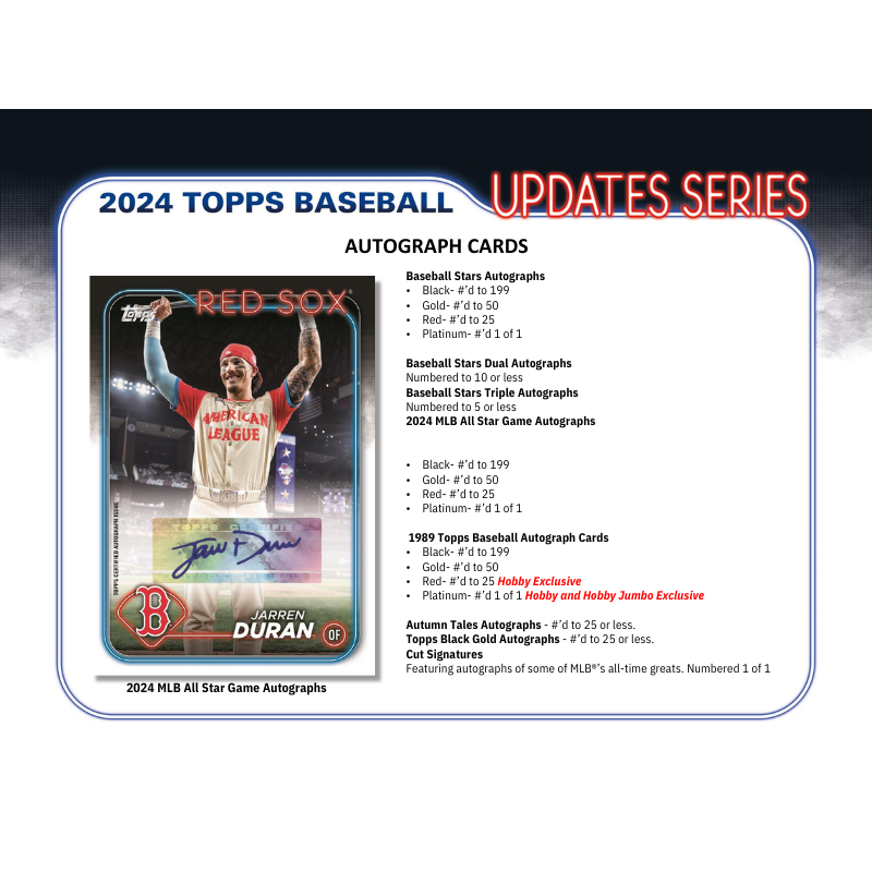 2024 Topps Update Series Baseball Jumbo 6er Karton