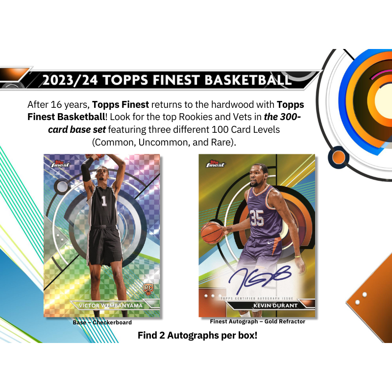 2023/24 Topps Finest Basketball Hobby 8 Boxen Case